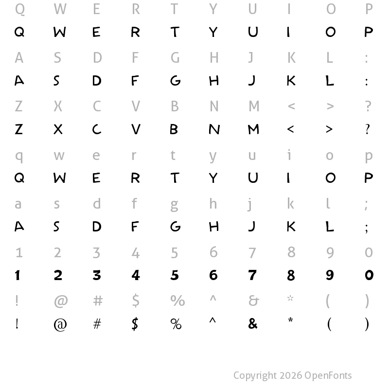 Character Map of Powerhouse Era Regular