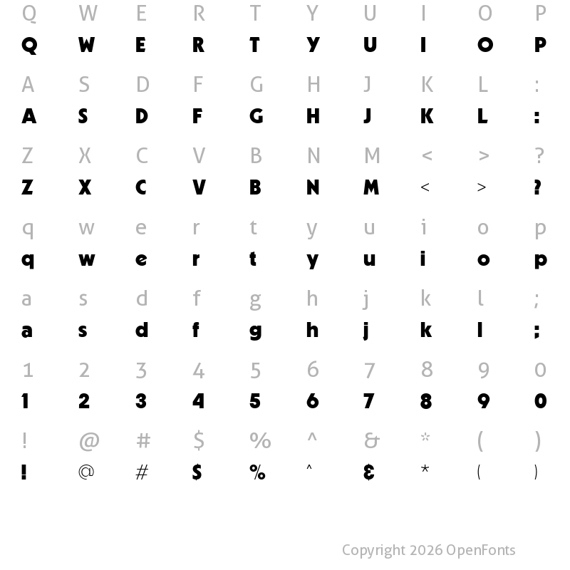 Character Map of Powerr Black