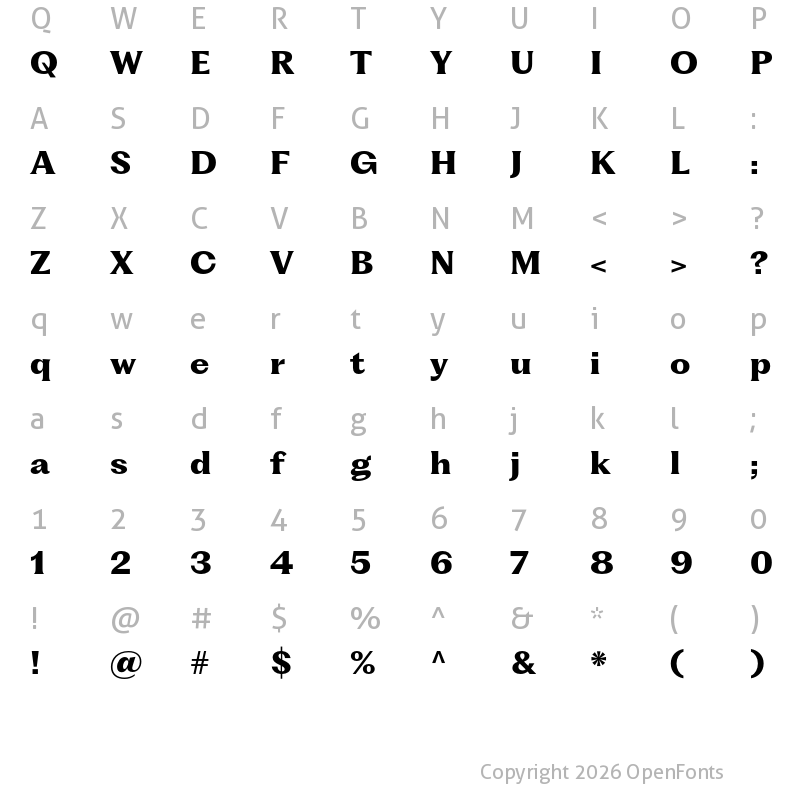 Character Map of PP Fragment Glare ExtraBold