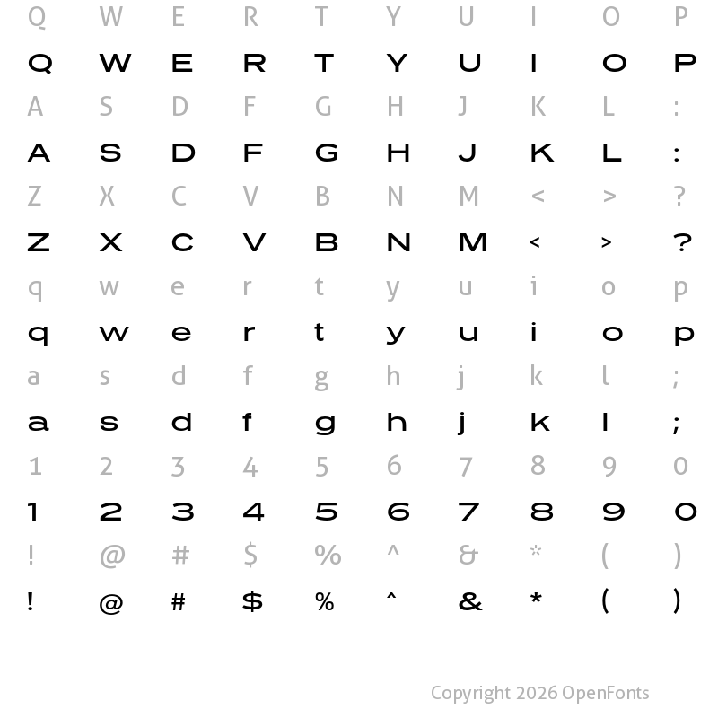 Character Map of Presicav Regular