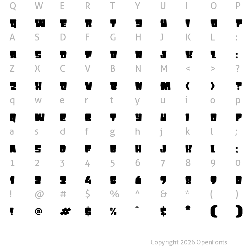 Character Map of PRIKO STAR Regular