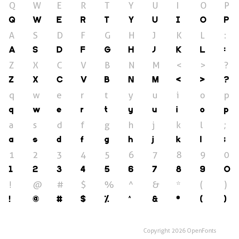 Character Map of PrimarySchool Regular