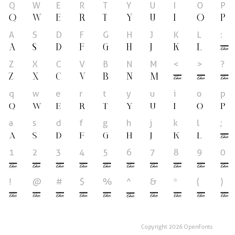 Character Map of Prince Osteo Demo Regular
