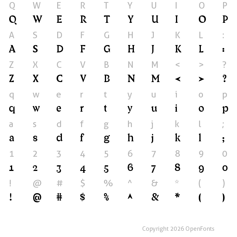 Character Map of PrincipiaVF Regular