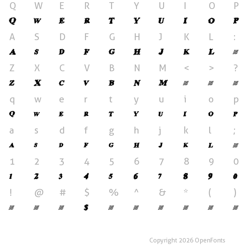 Character Map of PrisonEscape Regular