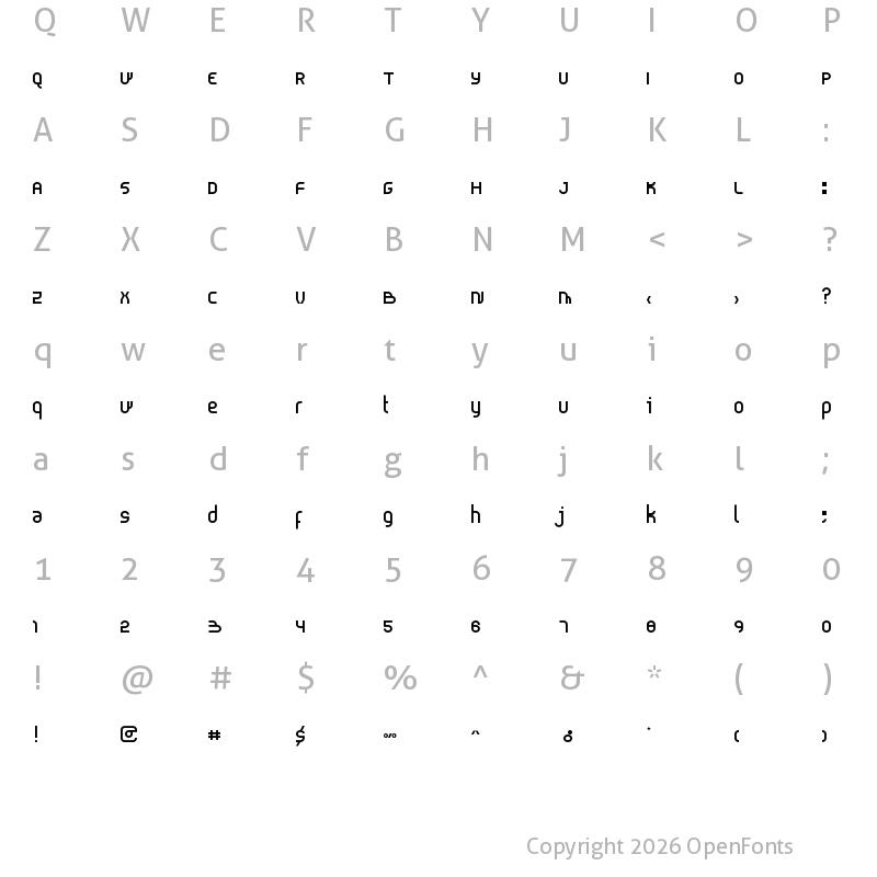 Character Map of Probolinggo Regular
