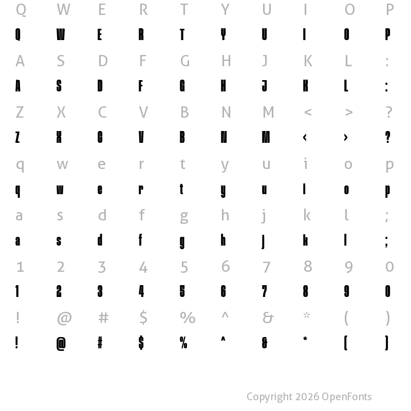 Character Map of Procerus Regular