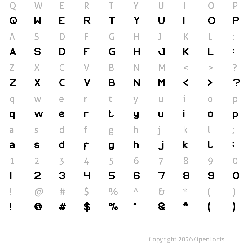 Character Map of PROFFESIONAL Regular