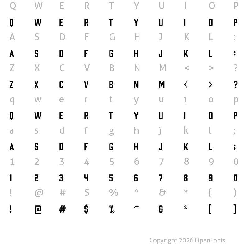 Character Map of Prohibition Regular