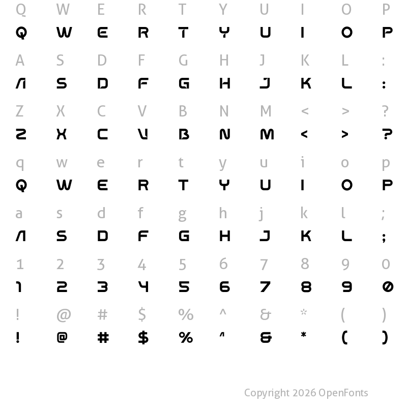 Character Map of Project-9 Regular