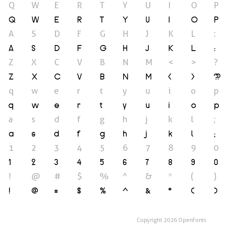 Character Map of Proletarsk Regular