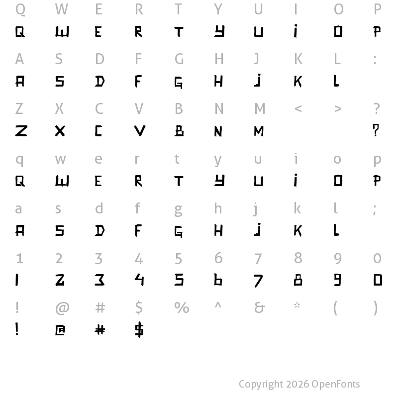 Character Map of Promenadenmischung Regular