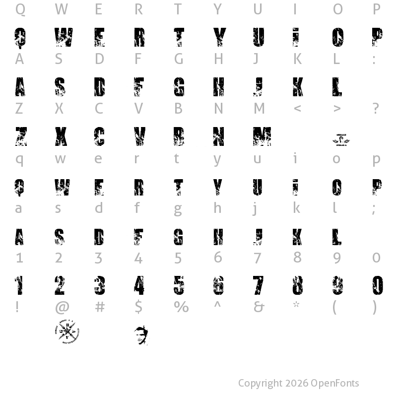 Character Map of PROMISES BROKEN DREAM Regular