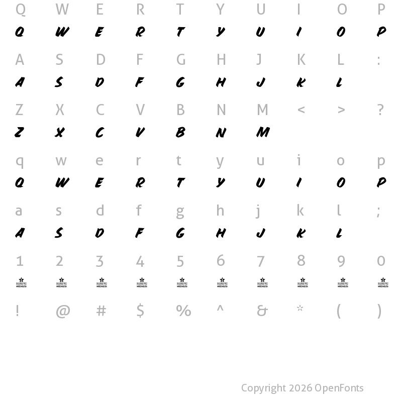 Character Map of PROPAGANDA SIGHT PERSONAL USE Regular
