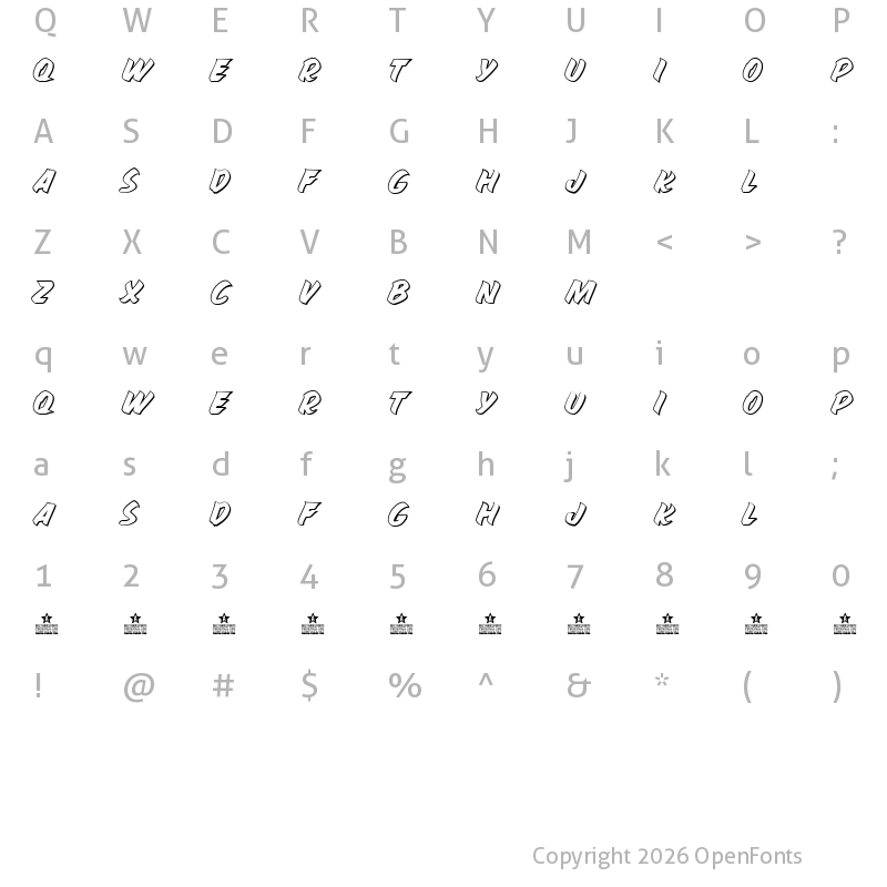Character Map of PROPAGANDA SIGHT SHADOW PERSONA Regular