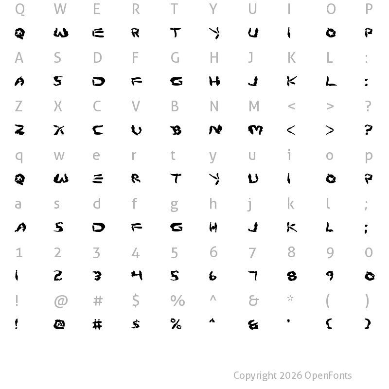 Character Map of Protoplasm Regular