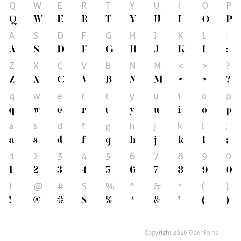 Character Map of PS-Kinlock Regular
