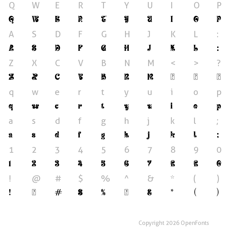Character Map of Psycha Regular