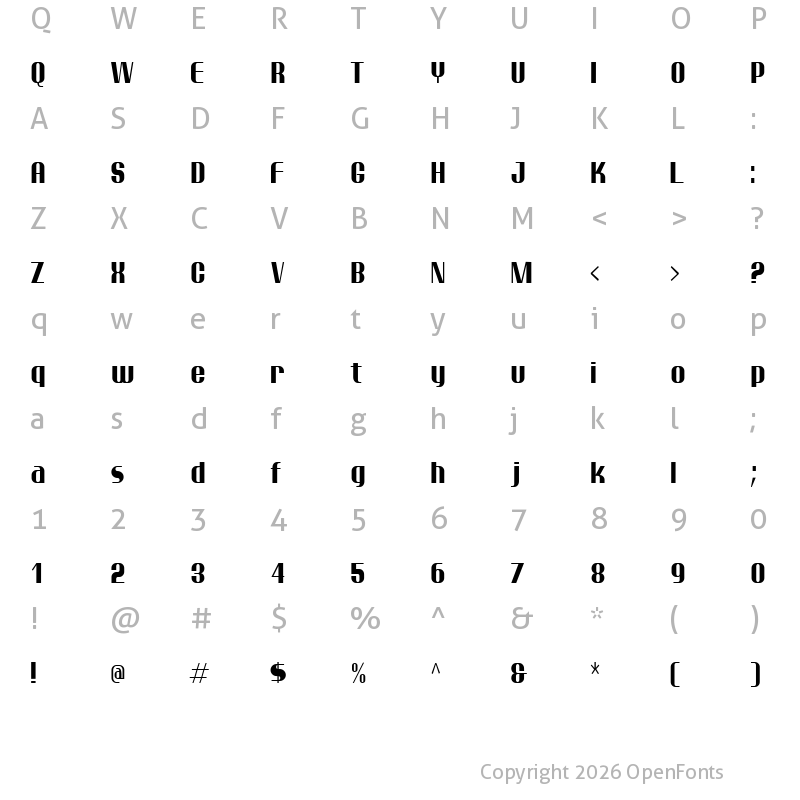 Character Map of Ptarmigan Condensed Regular