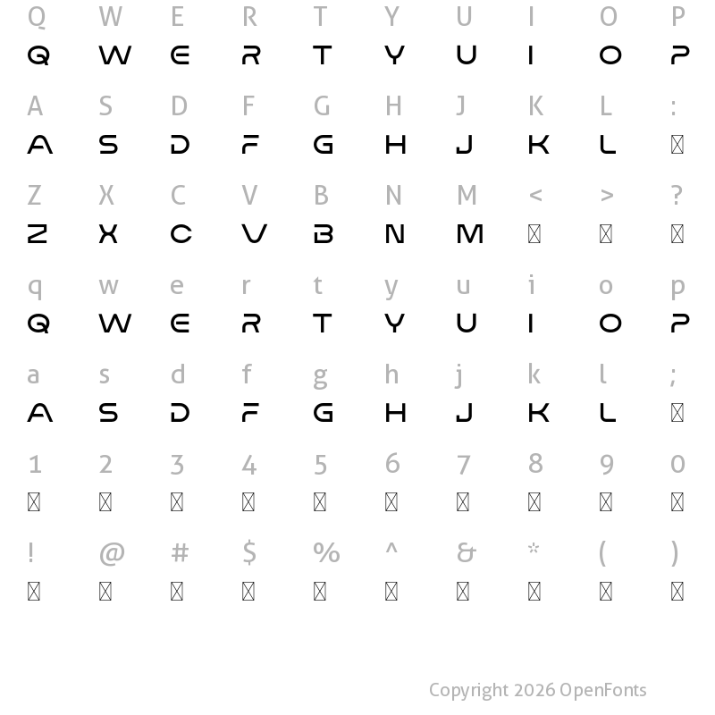 Character Map of PTG FUTURIZM - DEMO Regular