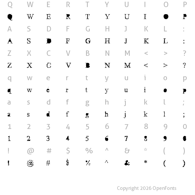Character Map of Pudmonkey Regular