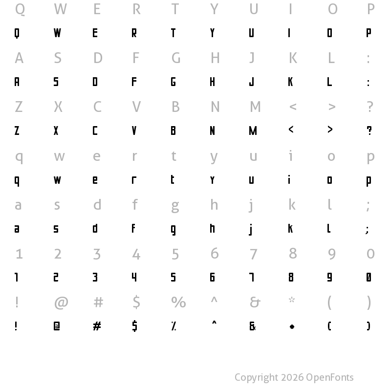Character Map of Puente Bueno St Regular