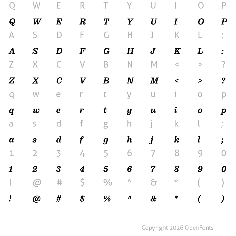 Character Map of Pulpo Medium Italic
