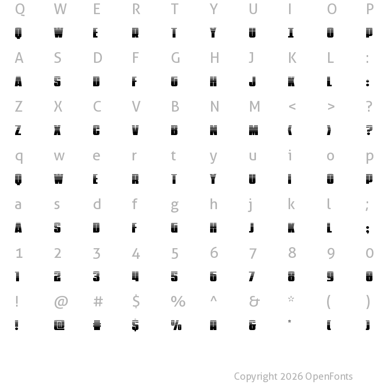 Character Map of Punch Halftone Regular