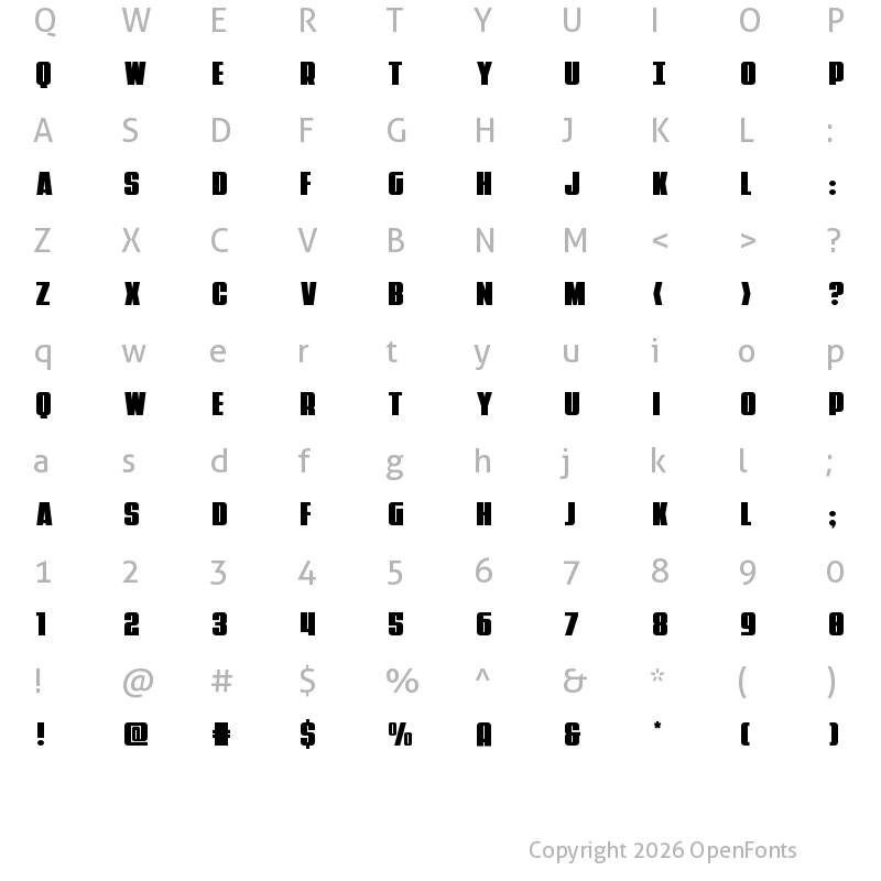 Character Map of Punch Title Regular
