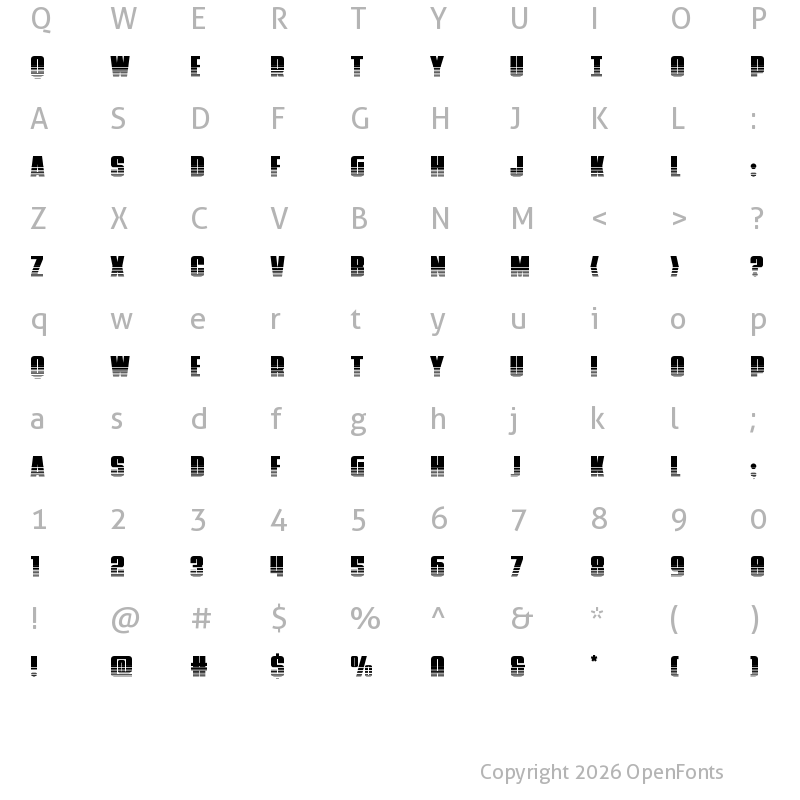 Character Map of Punch Twotone Regular