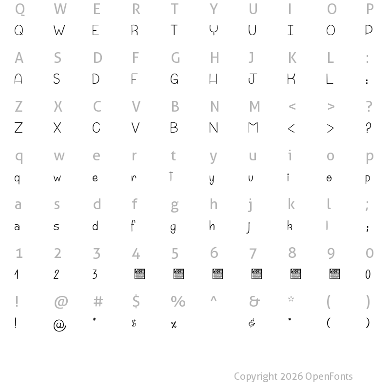 Character Map of Punchline&Galimatias 1_PersonalUseOnly Regular
