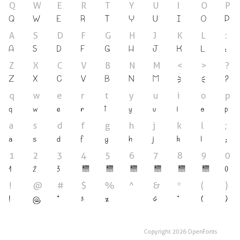Character Map of Punchline&Galimatias_PersonalUseOnly Regular