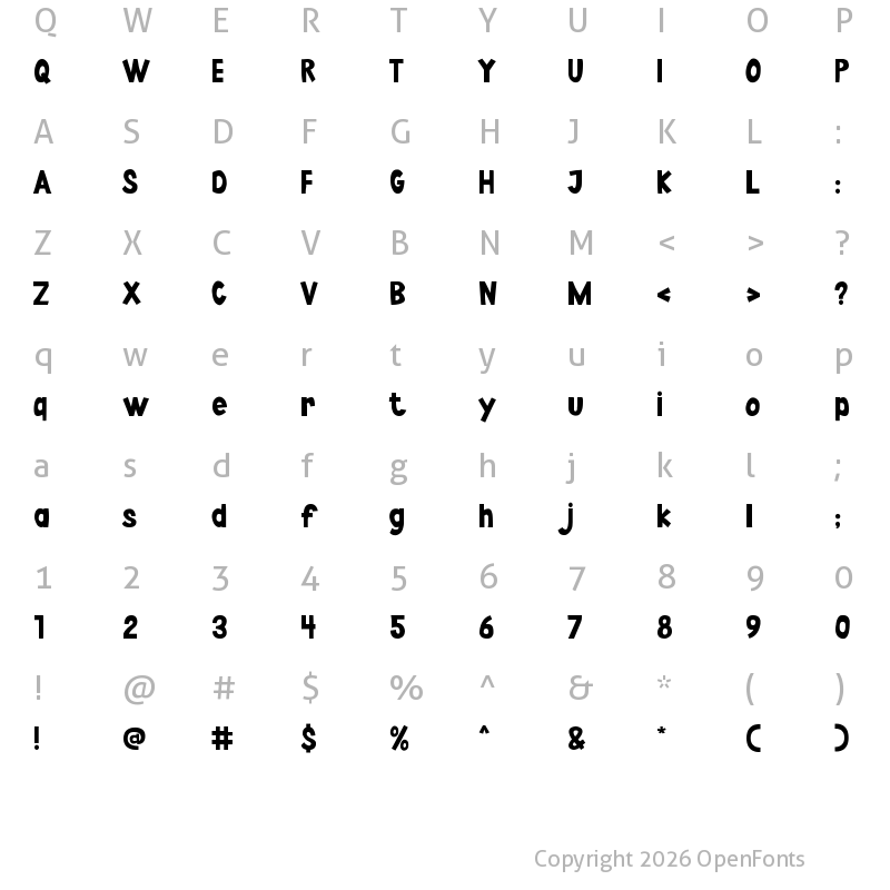 Character Map of Punchliner Regular