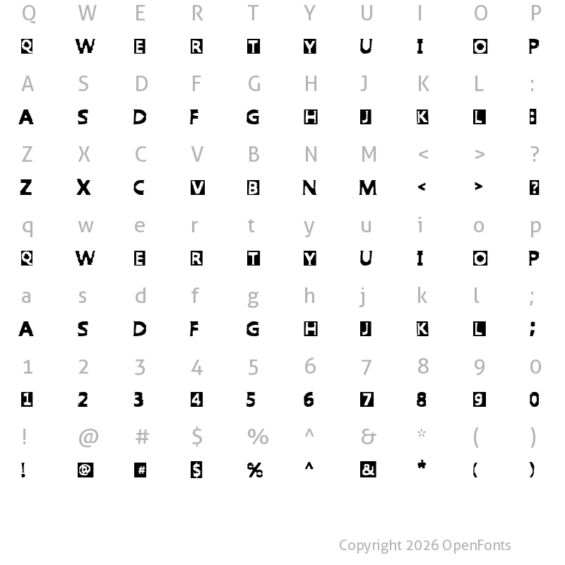 Character Map of Punk West Regular