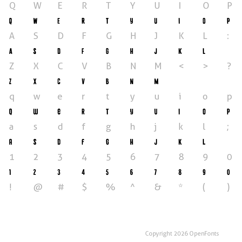 Character Map of Punkaholic Regular
