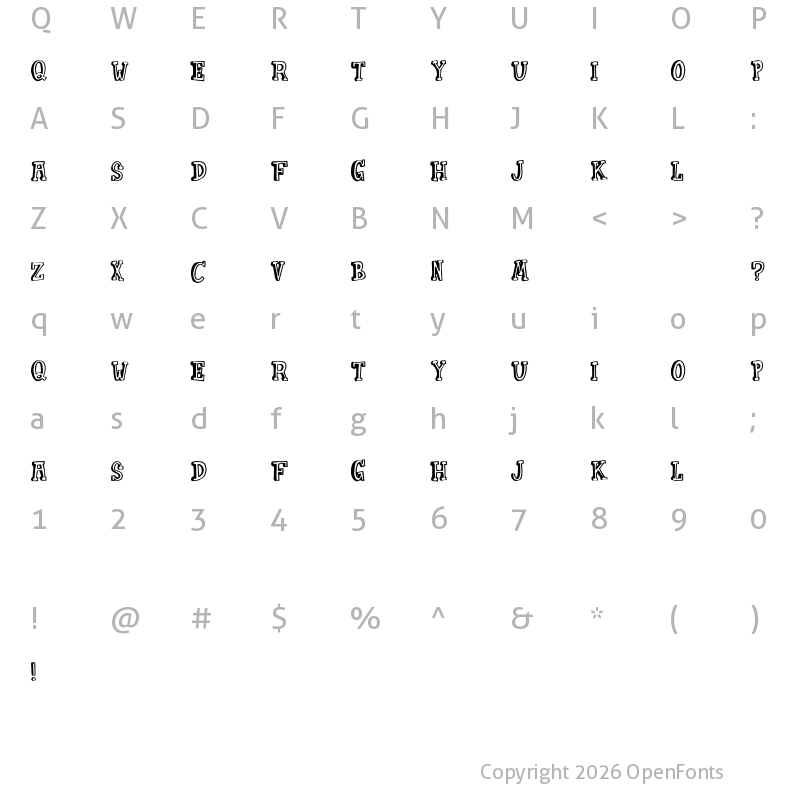 Character Map of Punkin Pie Regular