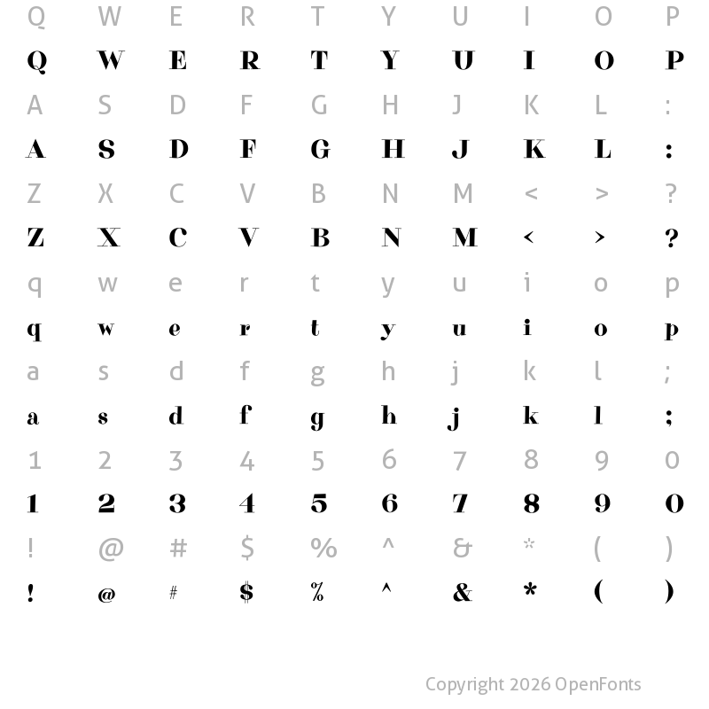 Character Map of Purple Purse Regular