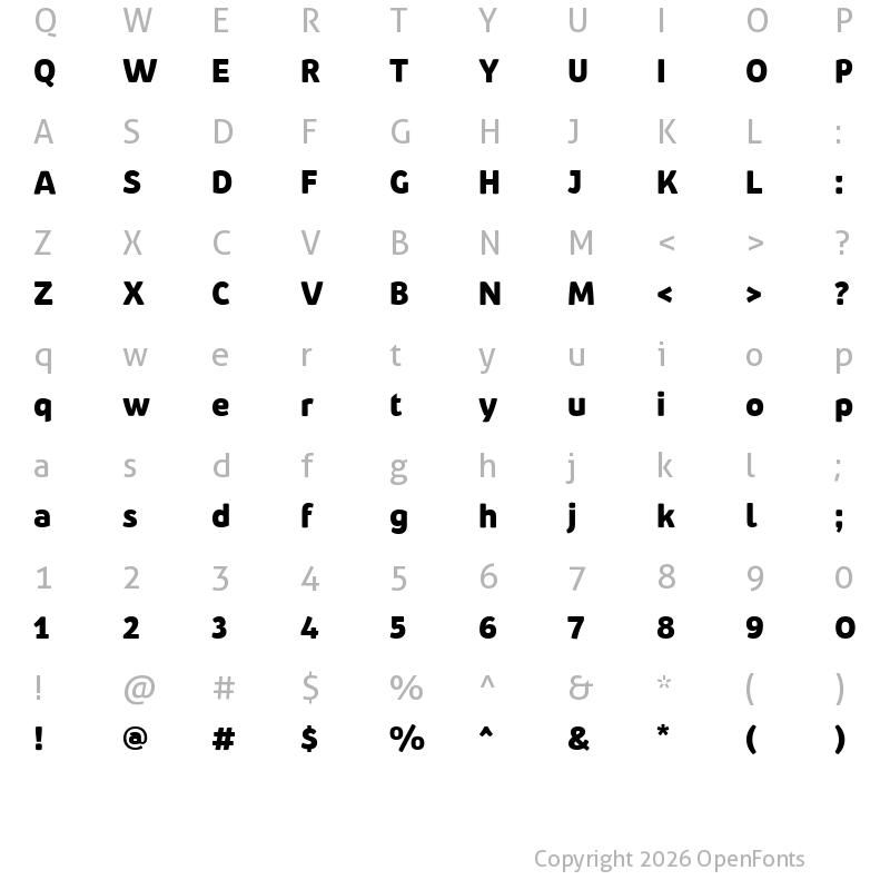 Character Map of Pusia-Bold ?