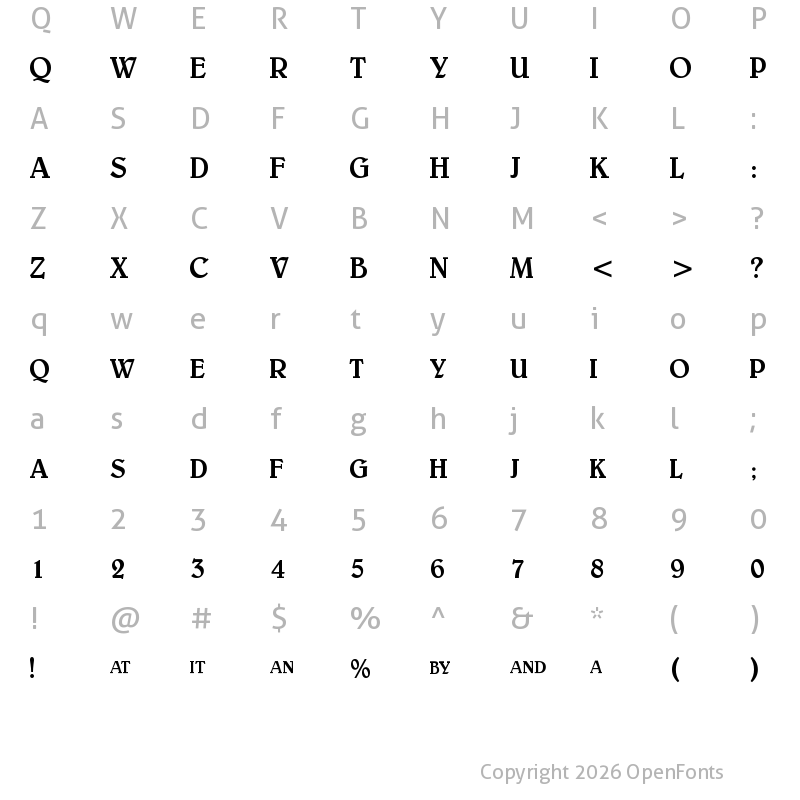 Character Map of Puss in Boots Regular