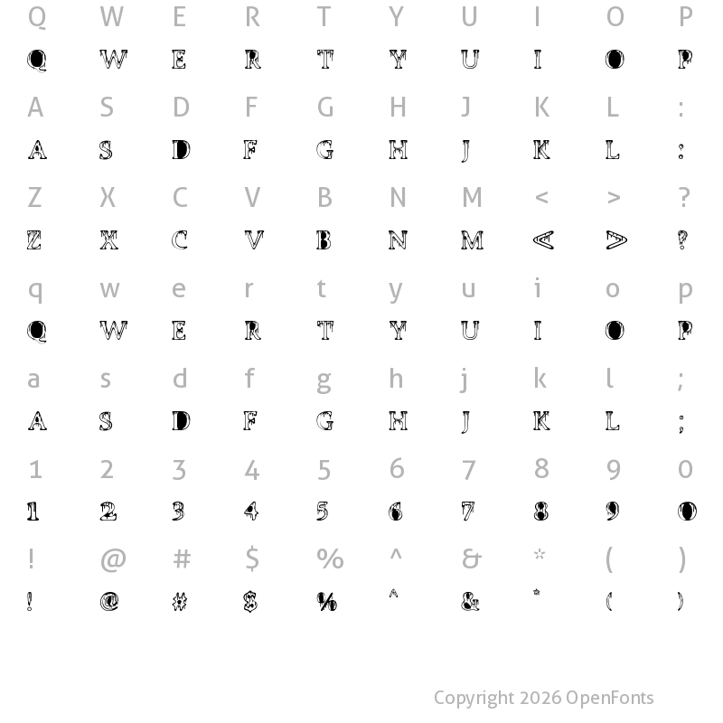 Character Map of PUTTANA ANTIQUE Regular