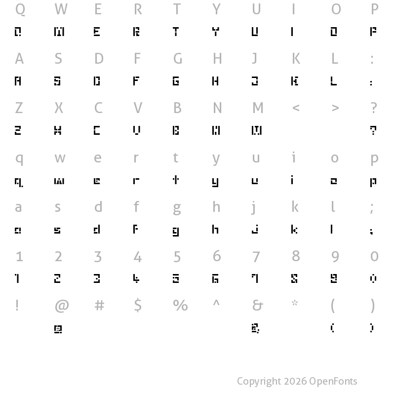 Character Map of Puzzle Regular