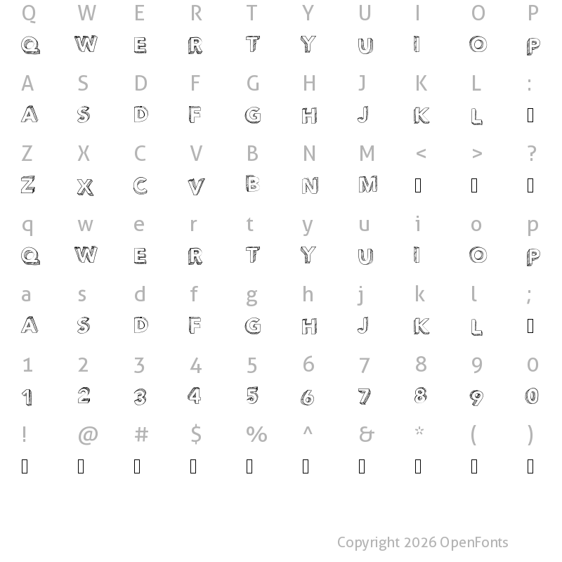 Character Map of PWPerspective Medium