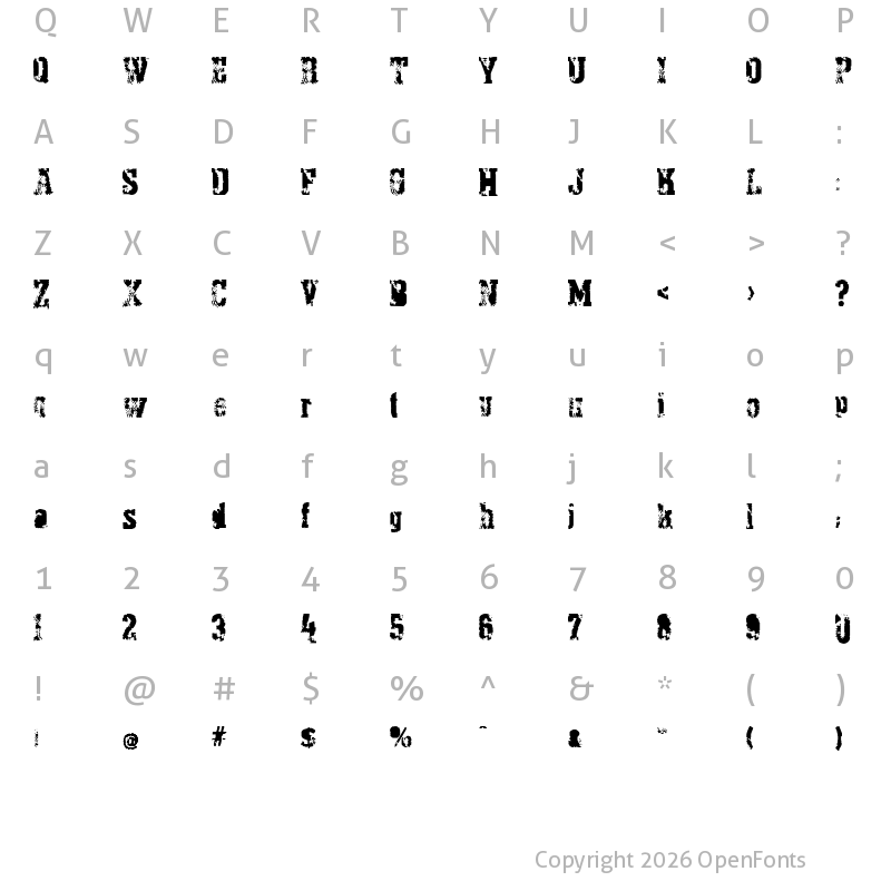 Character Map of PythonianDeluxe Regular