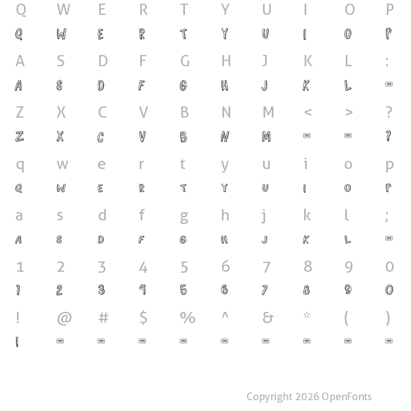 Character Map of Qabil Free Trial Regular