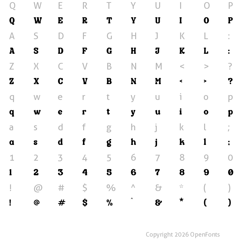 Character Map of Qairen Regular