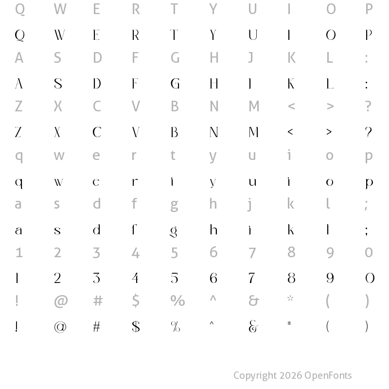 Character Map of QAIRO Regular