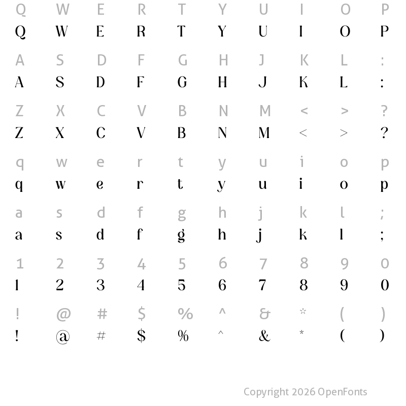 Character Map of Qakergu Regular