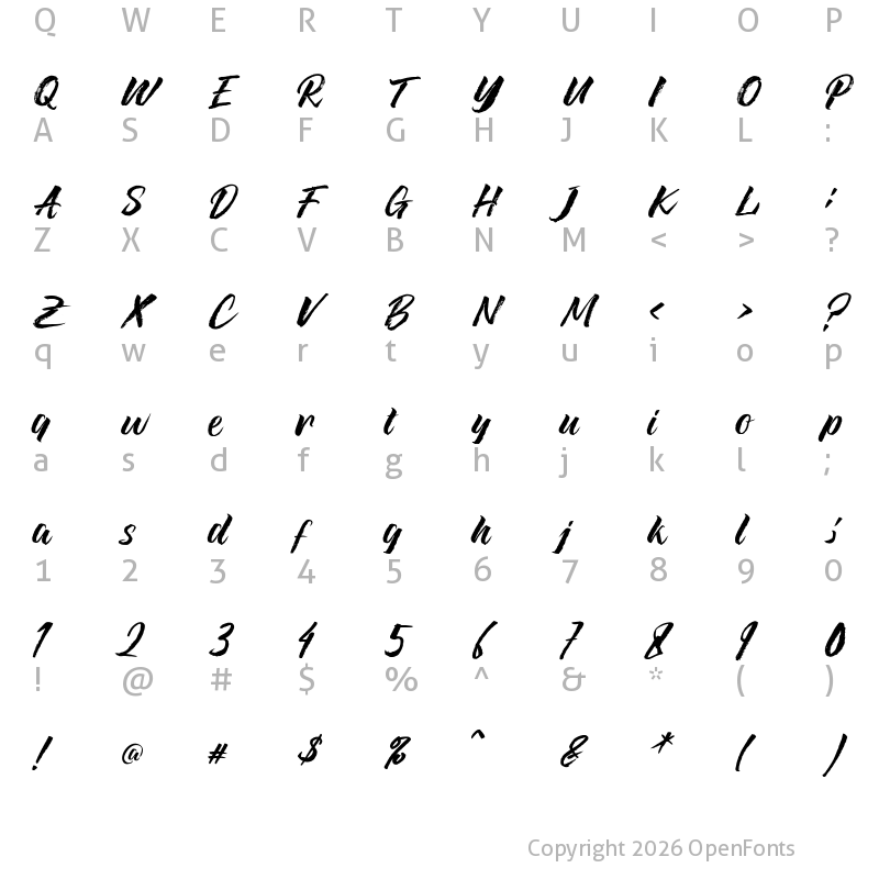 Character Map of Qamila Regular