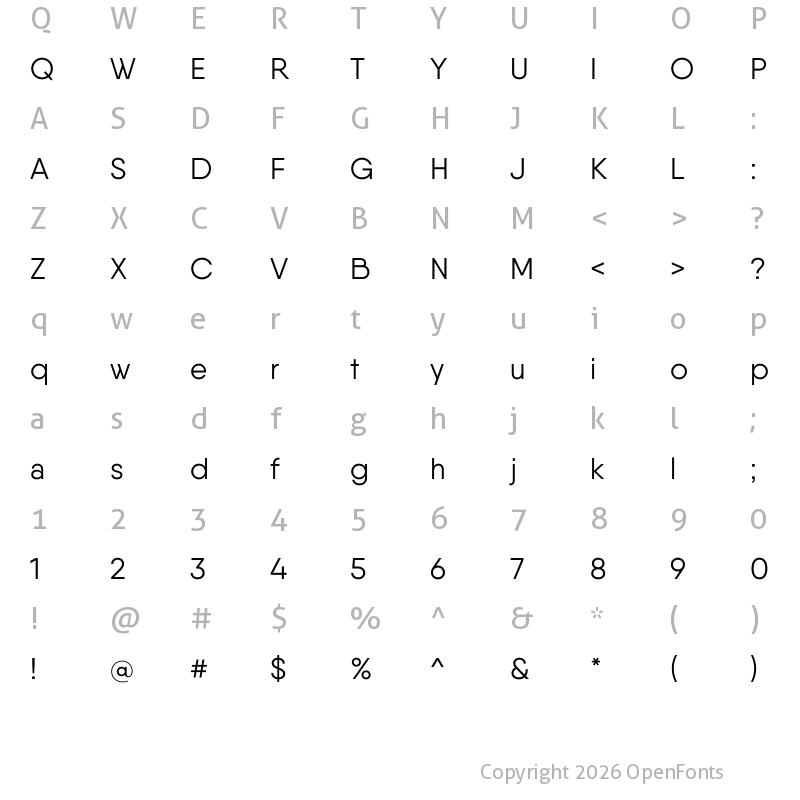 Character Map of Qanelas Regular