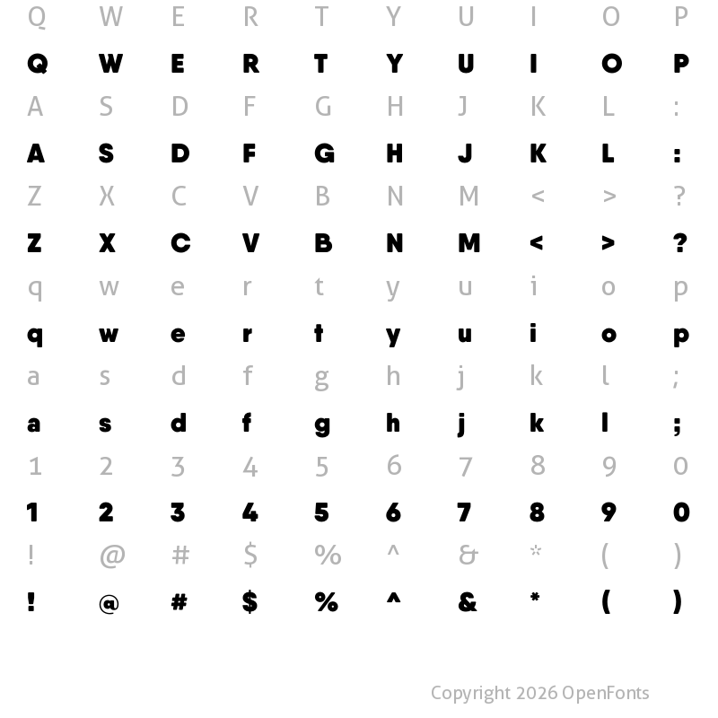 Character Map of Qanelas Soft Heavy